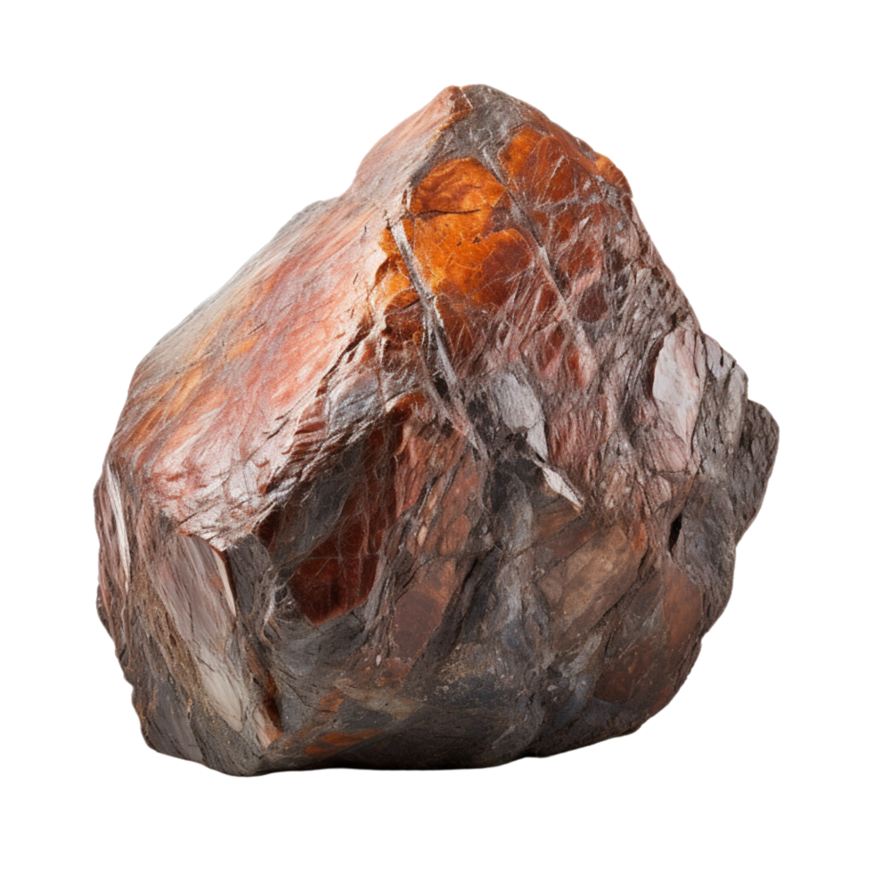 AI generated a large rock with a brown and black color on transparent background png