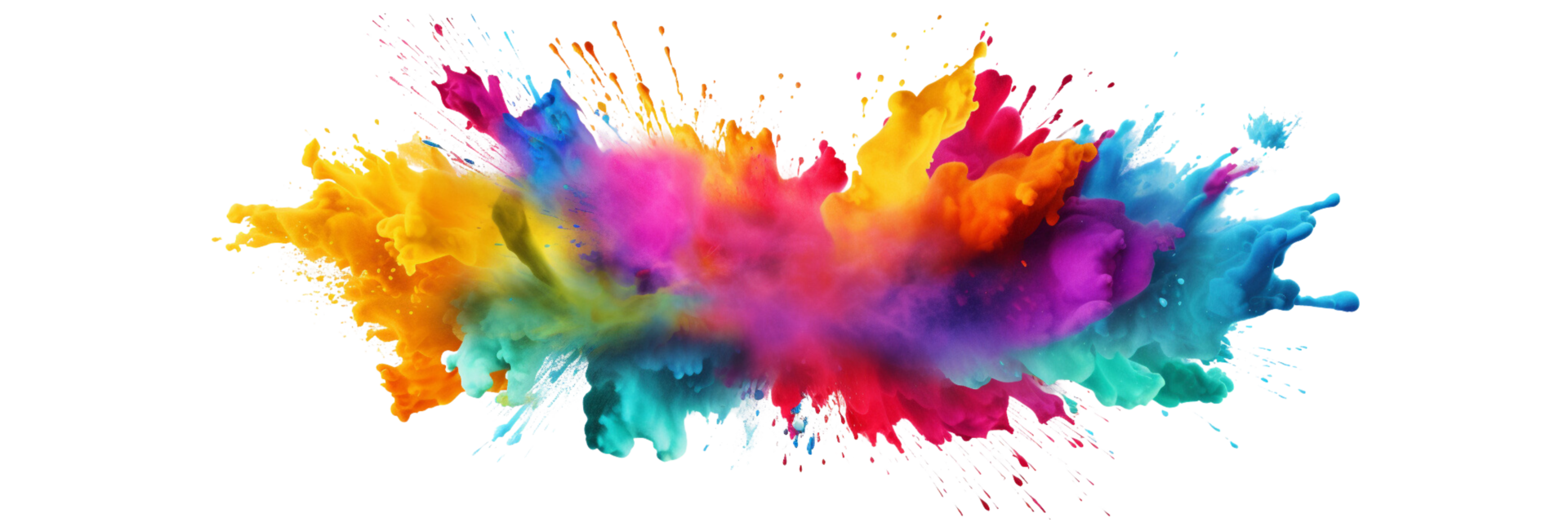 AI generated colorful powder explosion png