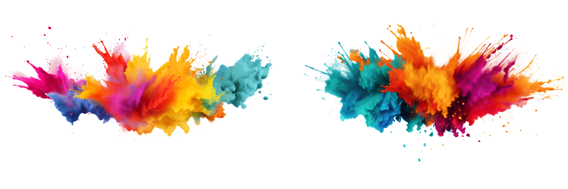 AI generated colorful powder explosion png