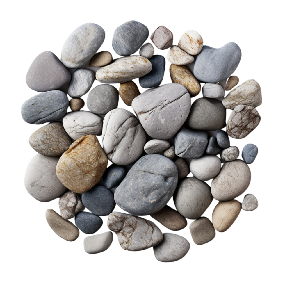 AI generated a circle of rocks on a transparent background png