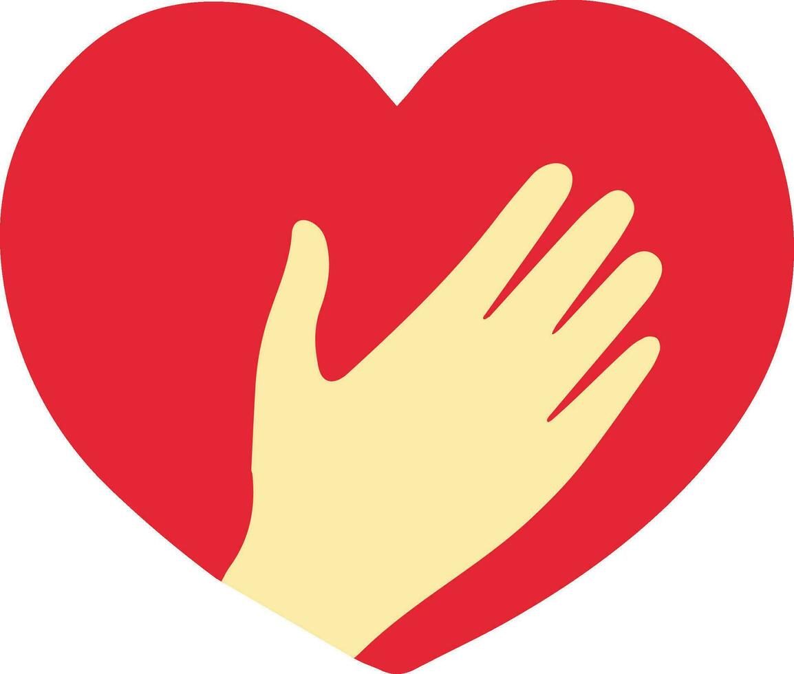 Hand in Love Logo Concept Vector Illustration