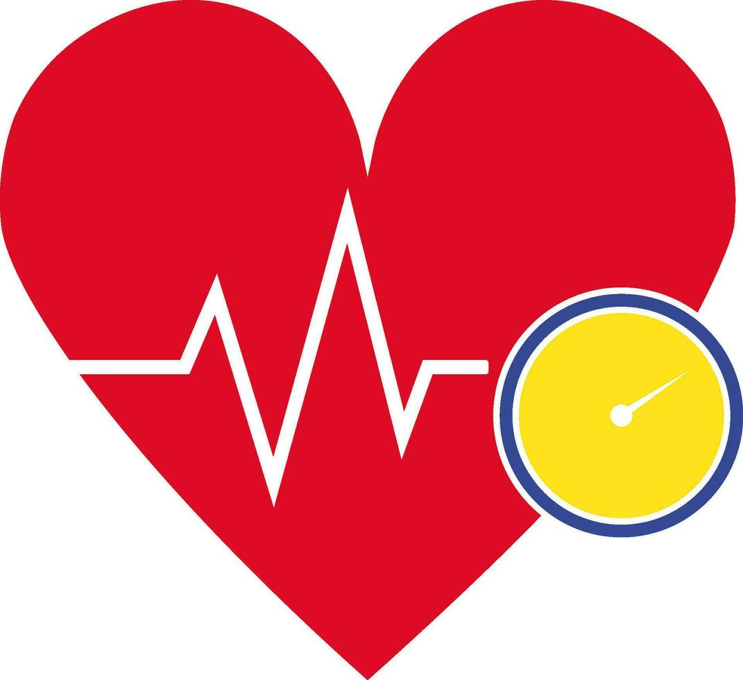 Heart Echocardiogram Logo Vector Illustration
