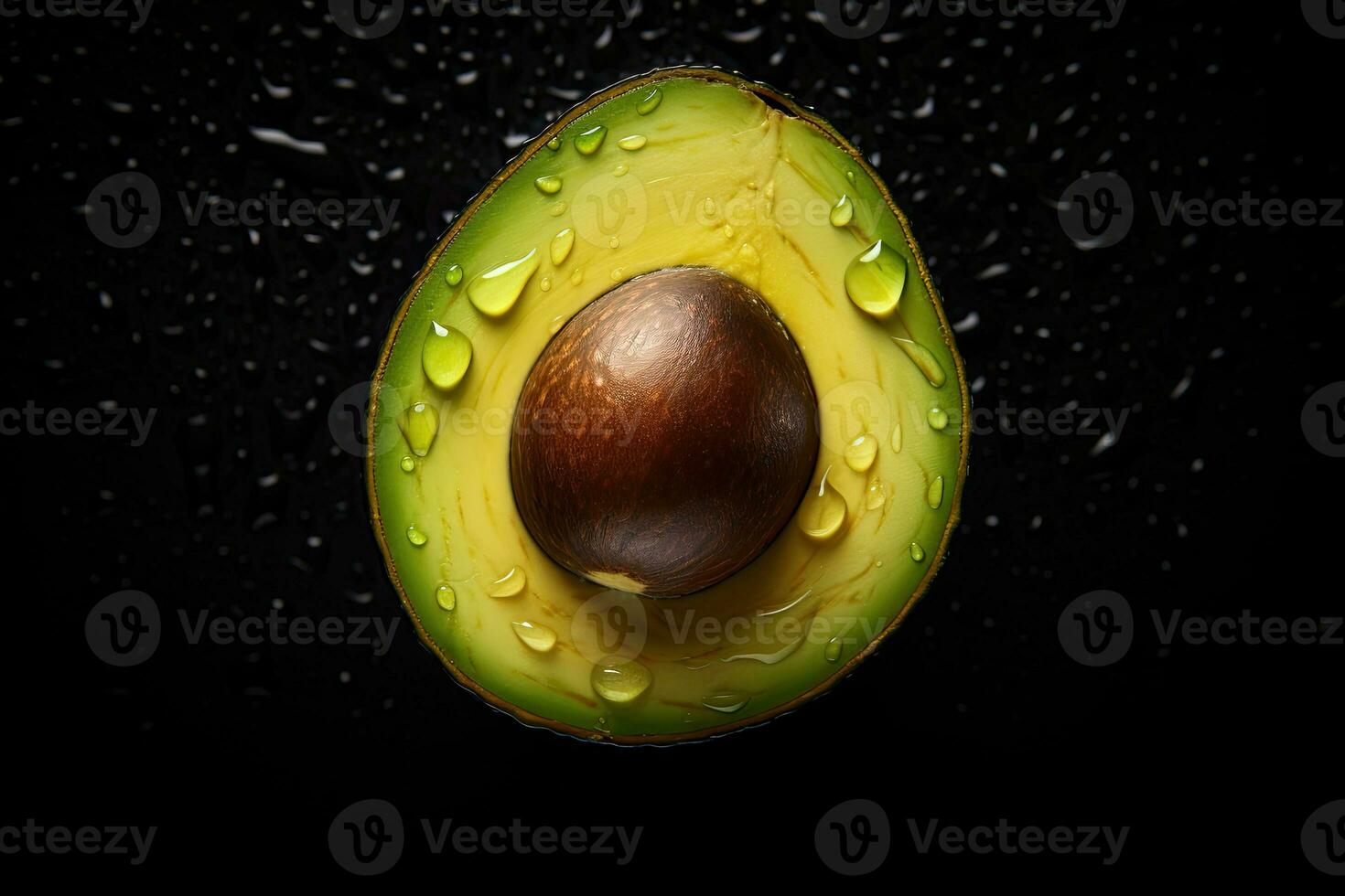 AI generated Portrait avocado with water drop AI Generative photo