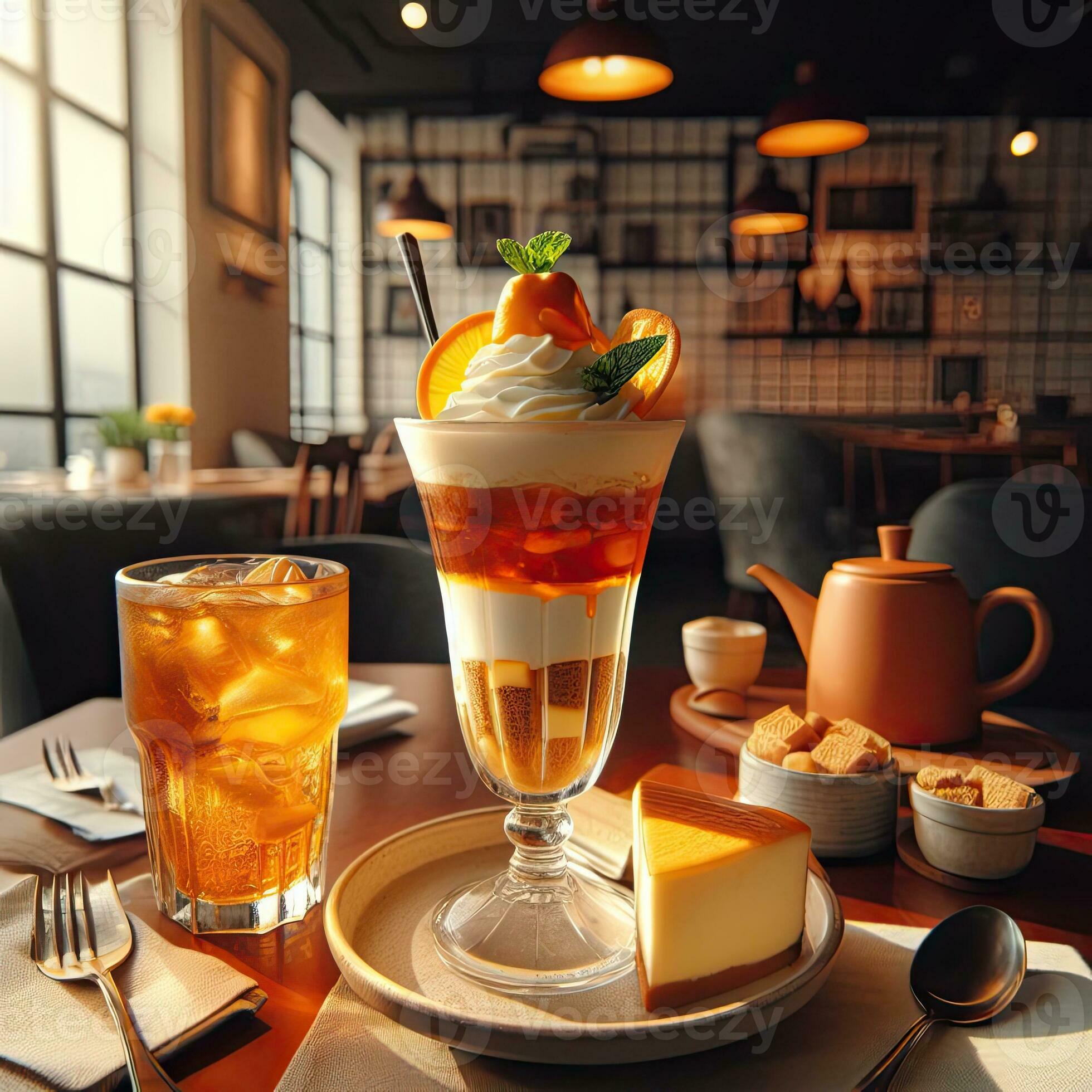 AI generated Fresh cocktail with pudding AI Generative 35996039 Stock