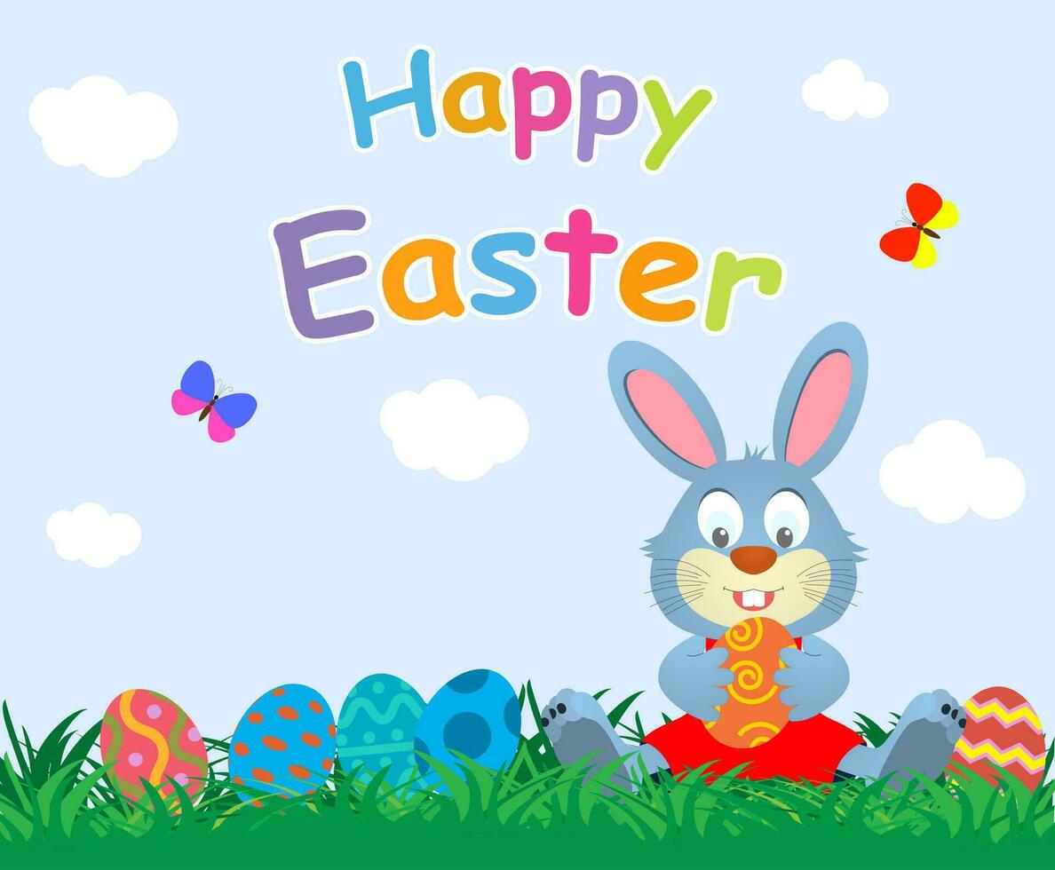 Flat Easter holiday modern style design vector