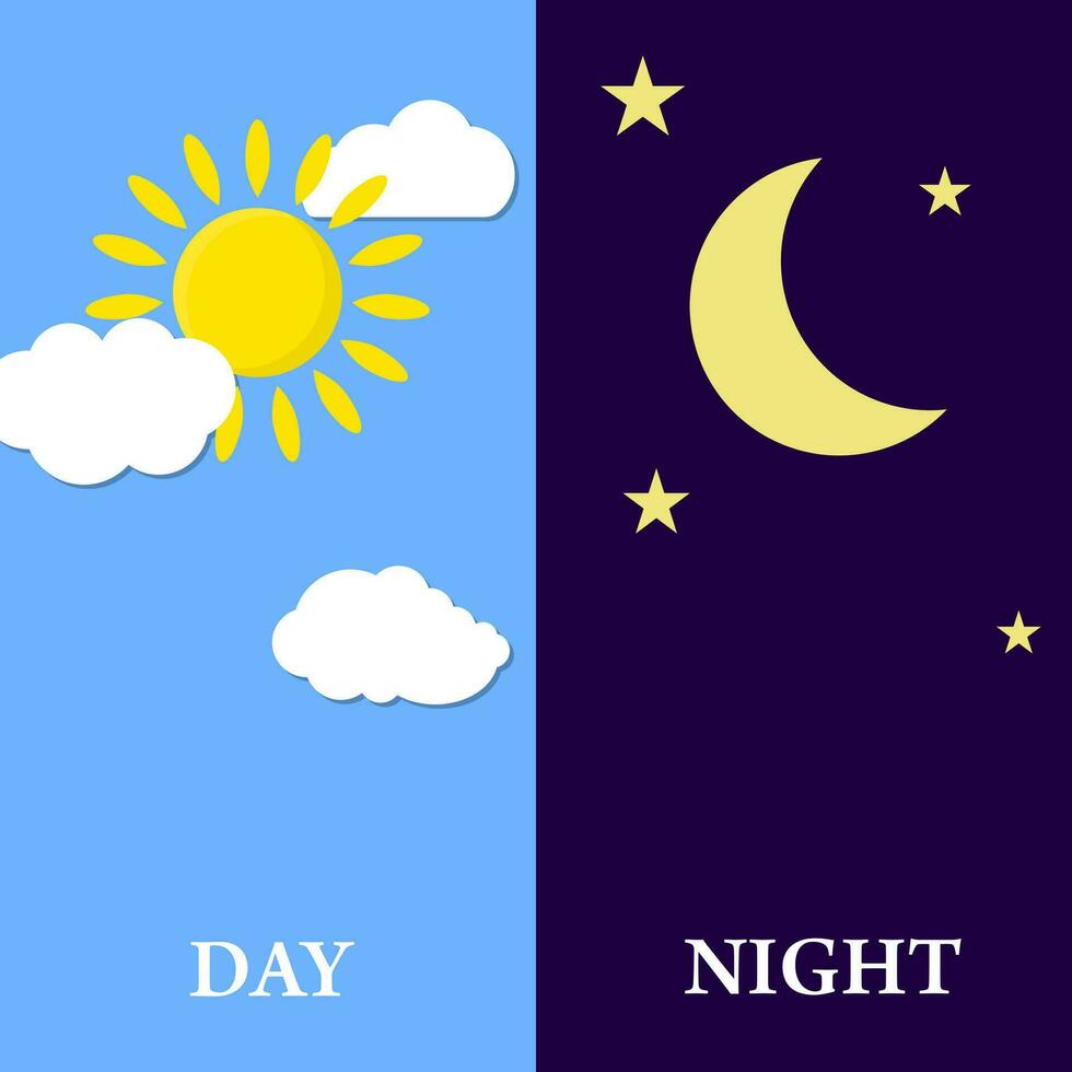 vector ilustración de día y noche.