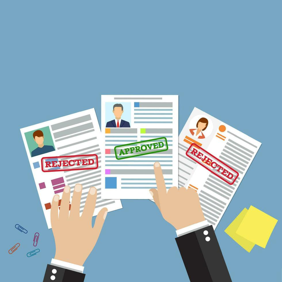 Cv concept resume with photo, documents. vector
