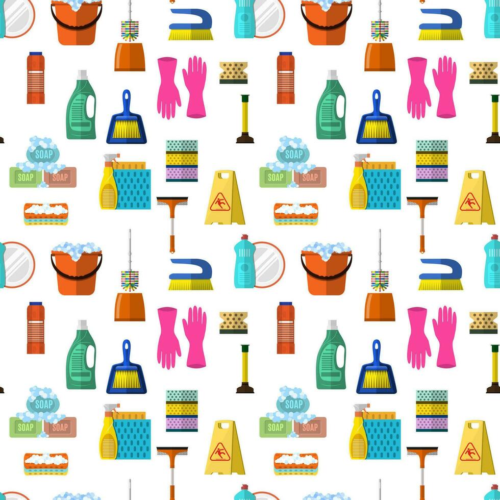 Cleaning seamless pattern vector