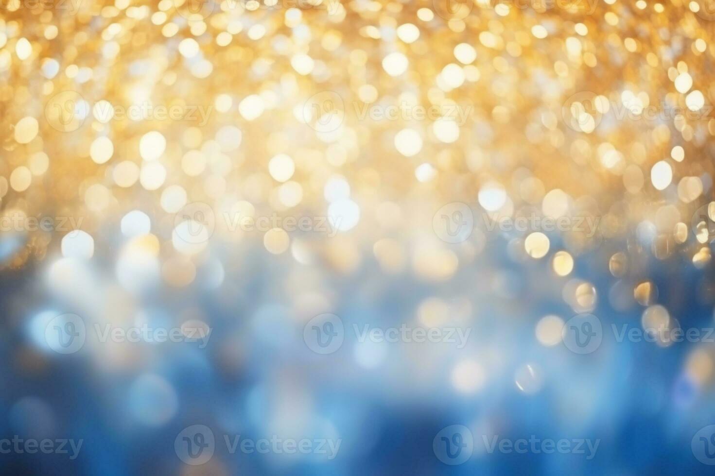 AI generated Golden and blue bokeh background photo