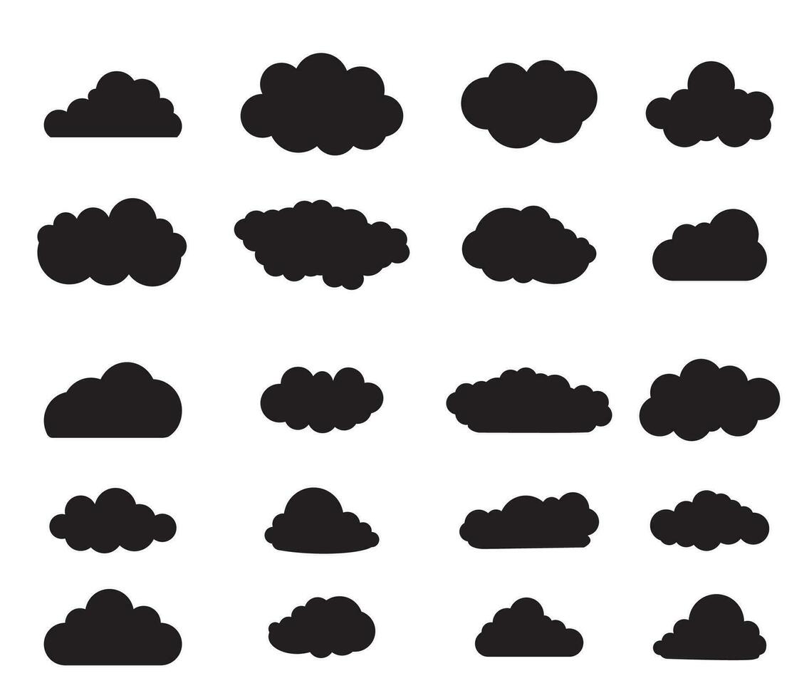 negro nube conjunto vector