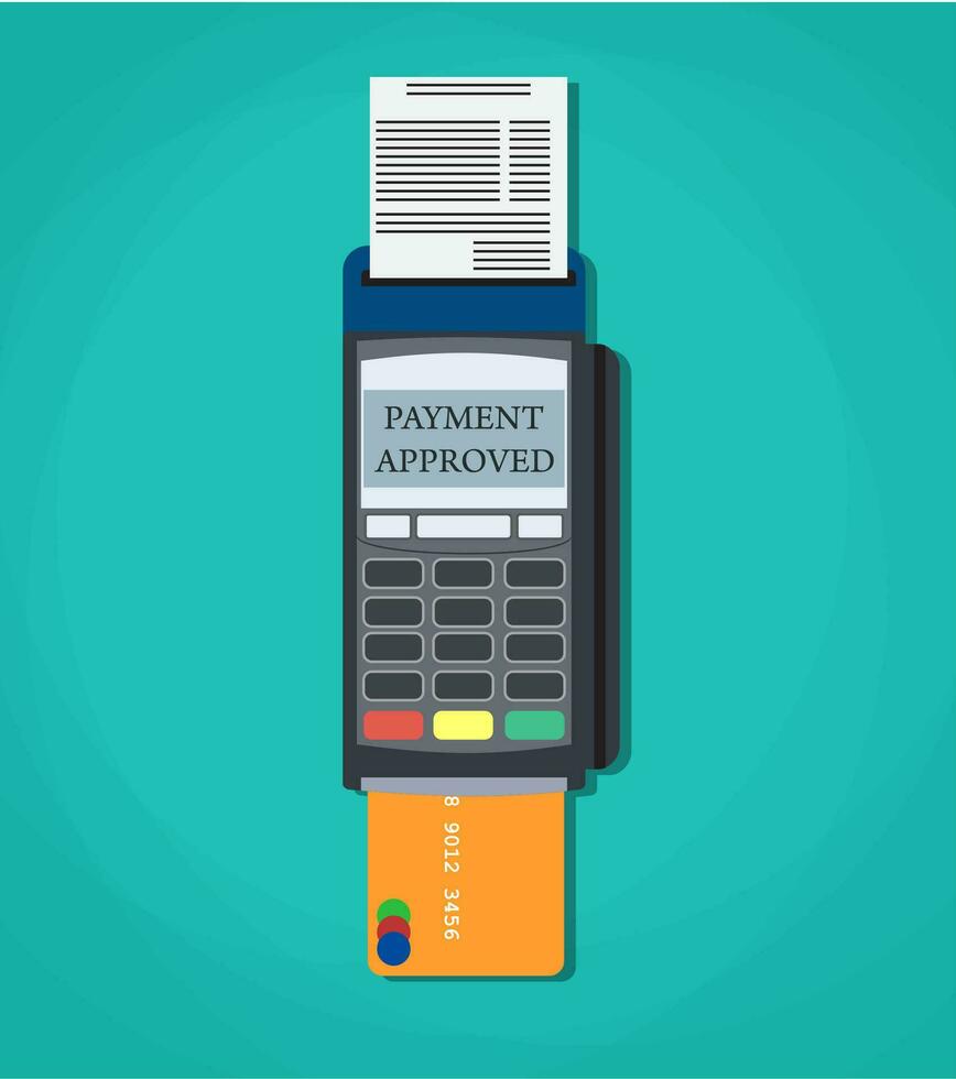 Modern POS payment terminal vector