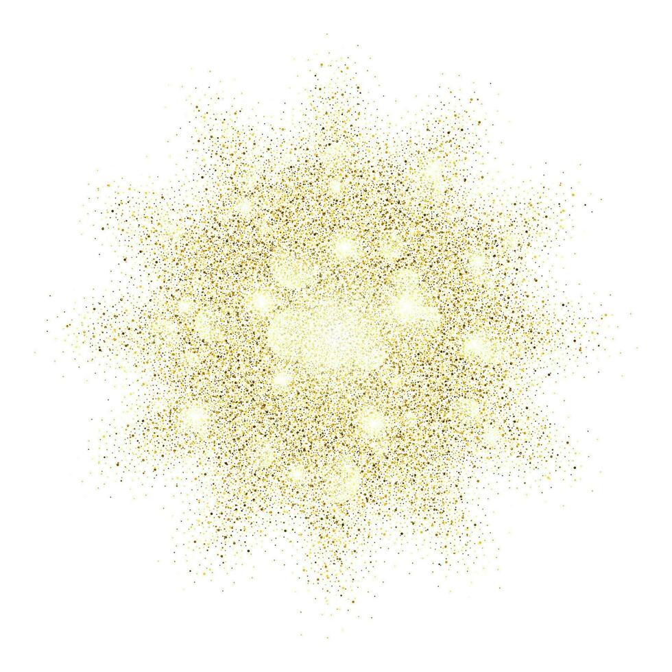 Golden glitter texture splash on black background vector