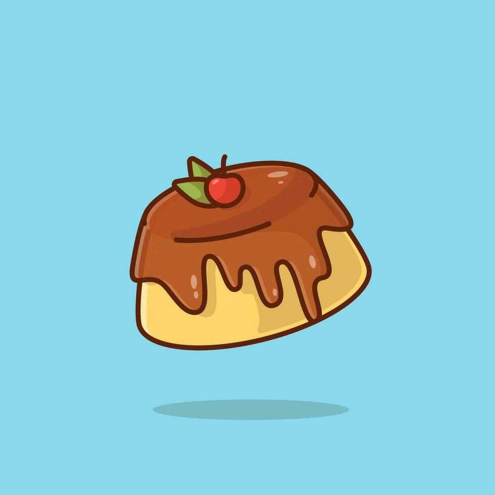 Pudding simple cartoon vector illustration food concept icon isolated