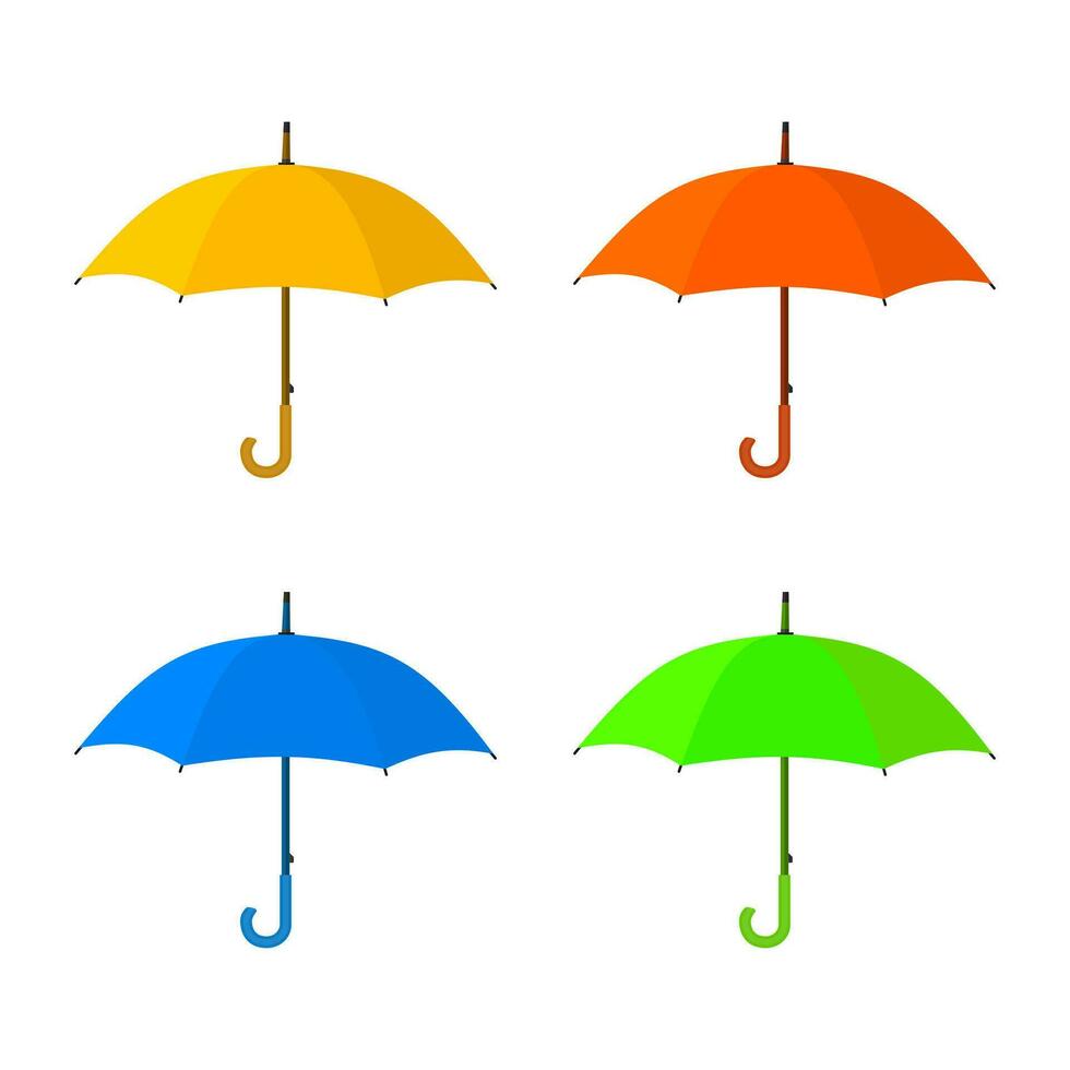 Yellow umbrella icon. vector