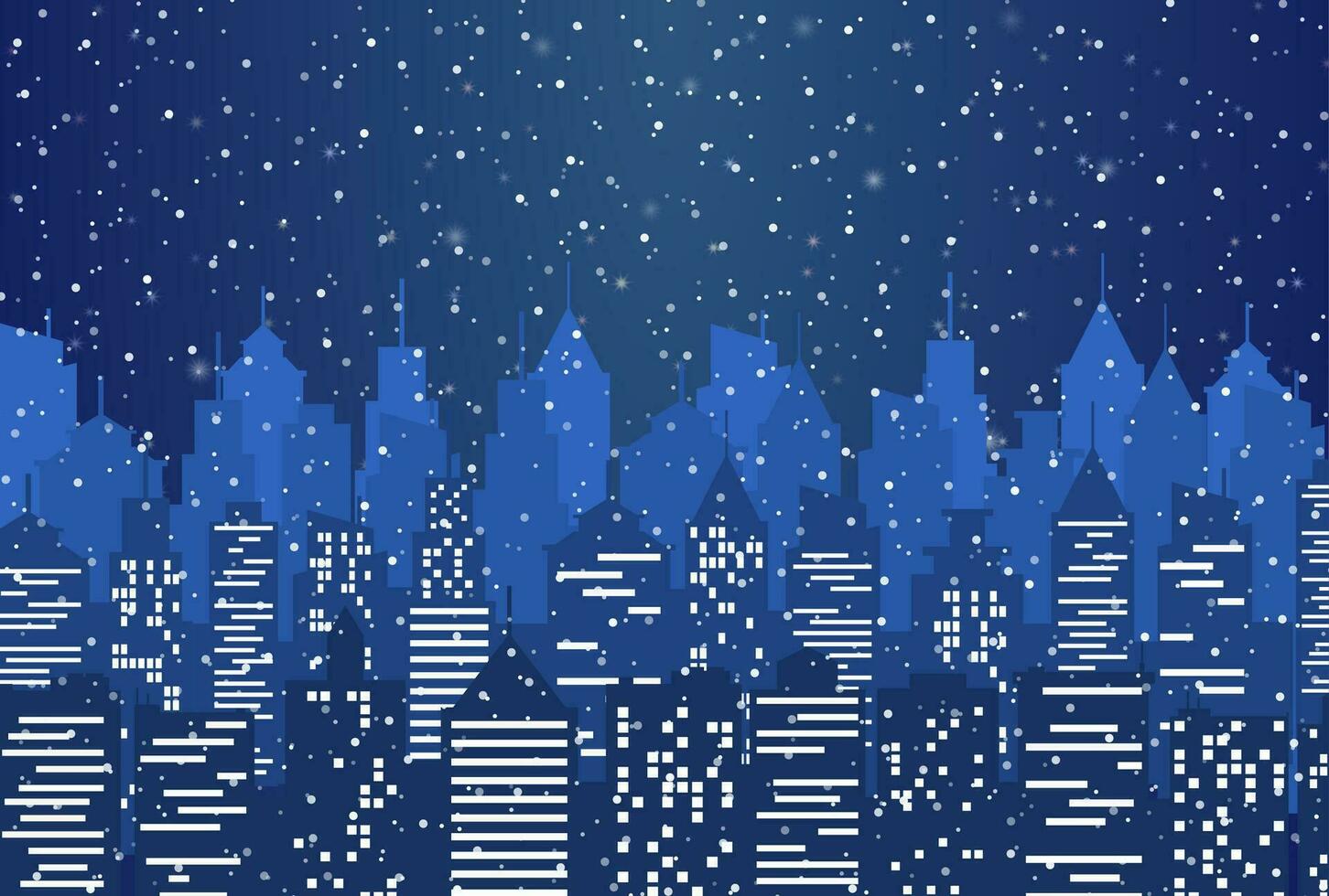 Silhouette of the city with cloudy night sky vector