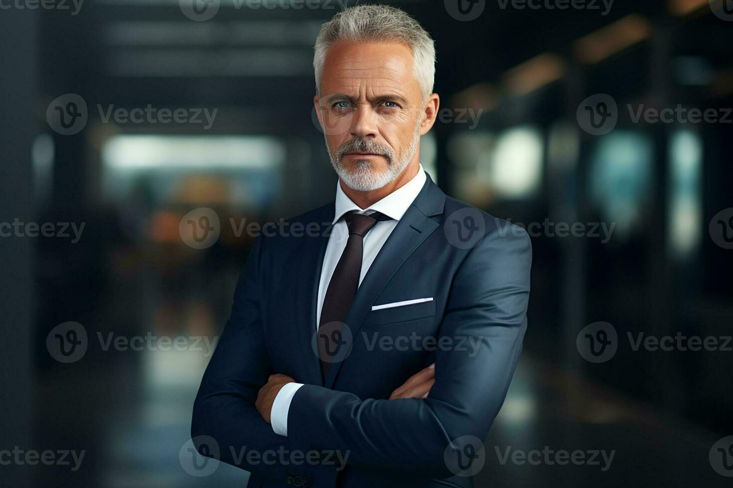 AI generated portrait of young businessman in the office photo