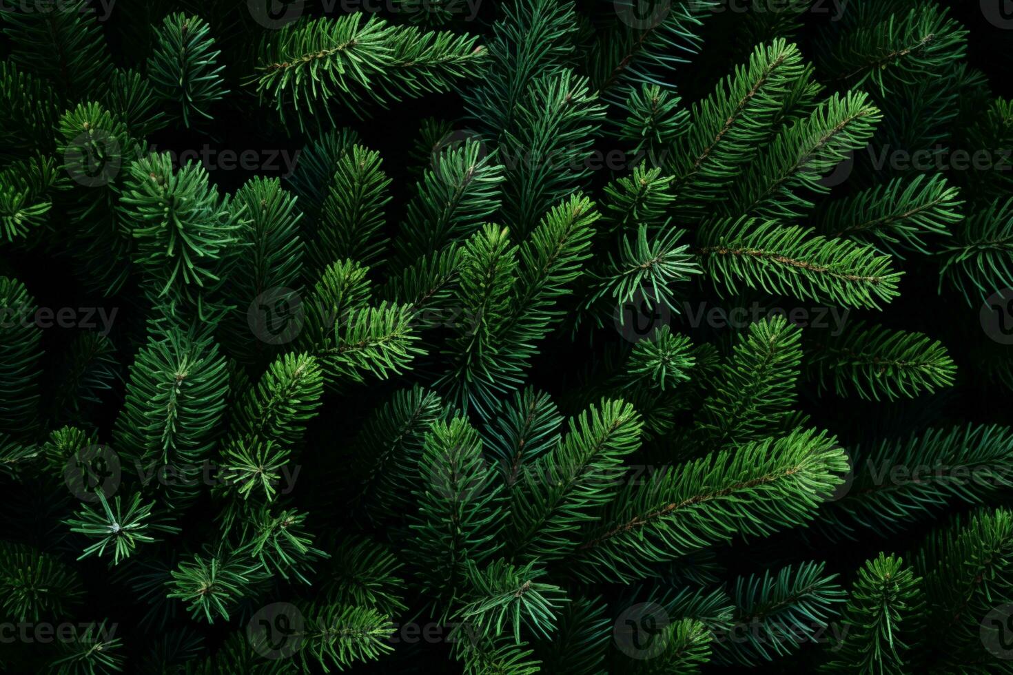 AI generated christmas tree branches natural wallpaper natural backdrop for your design flat lay copy space photo