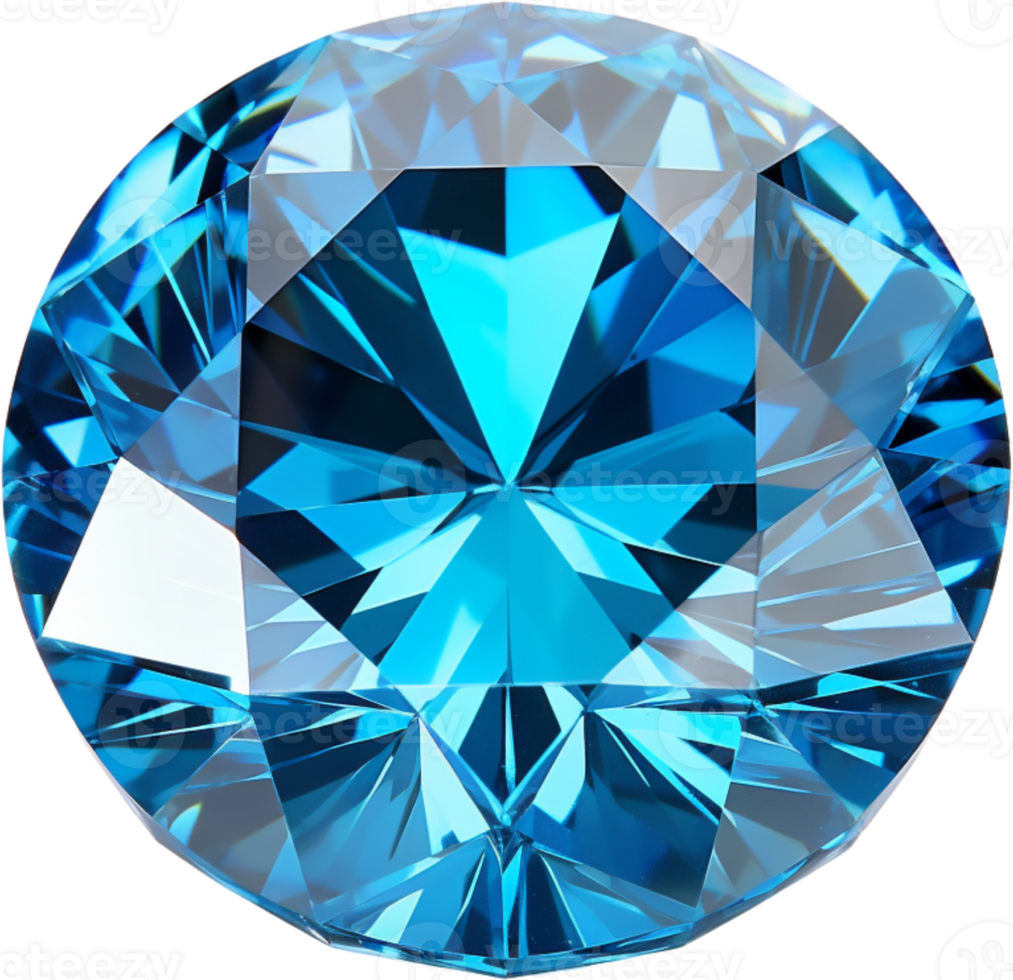 AI generated blue shiny clear diamond png