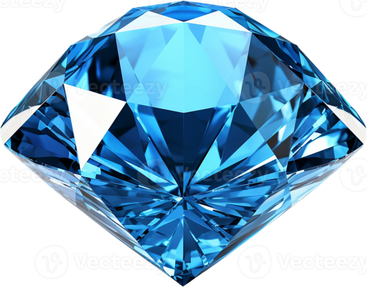 AI generated blue shiny clear diamond png
