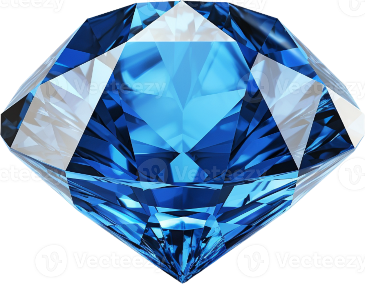 AI generated blue shiny clear diamond png