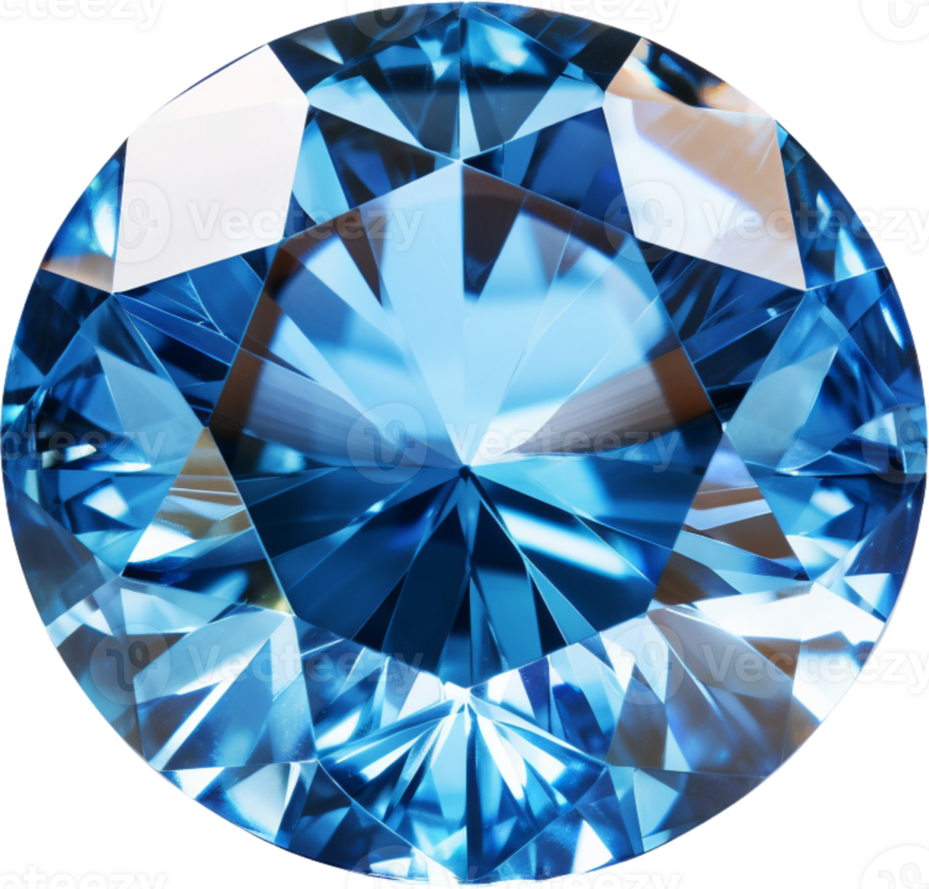 AI generated blue shiny clear diamond png
