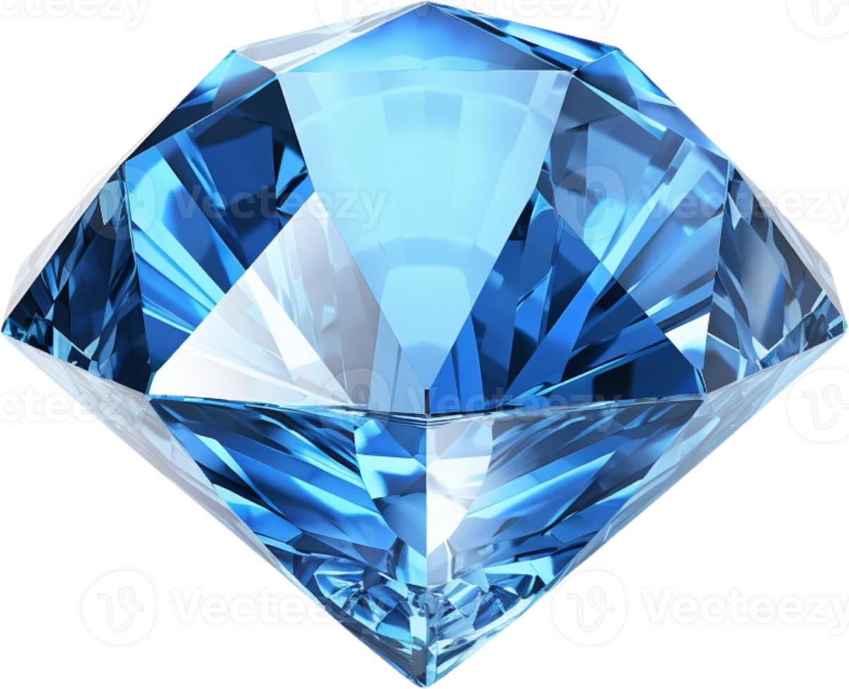 AI generated blue shiny clear diamond png