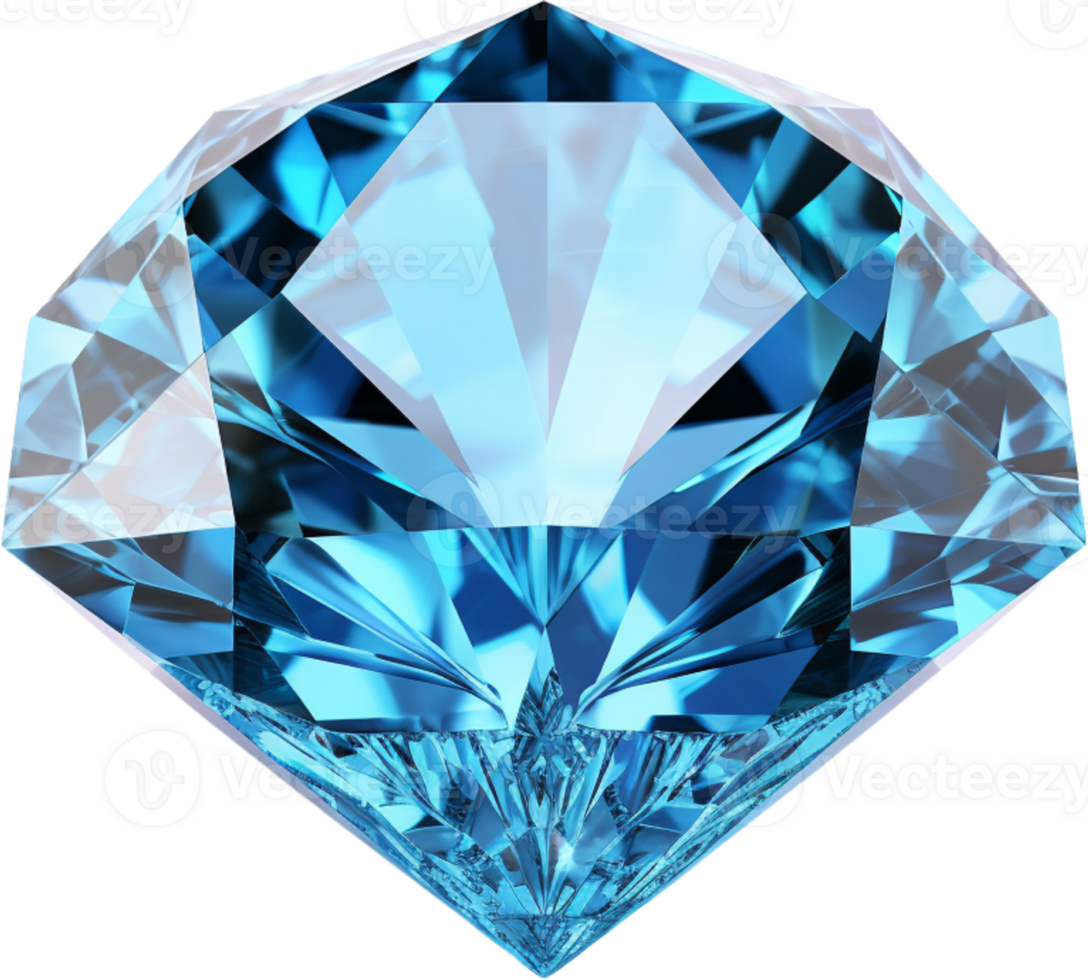 AI generated blue shiny clear diamond png