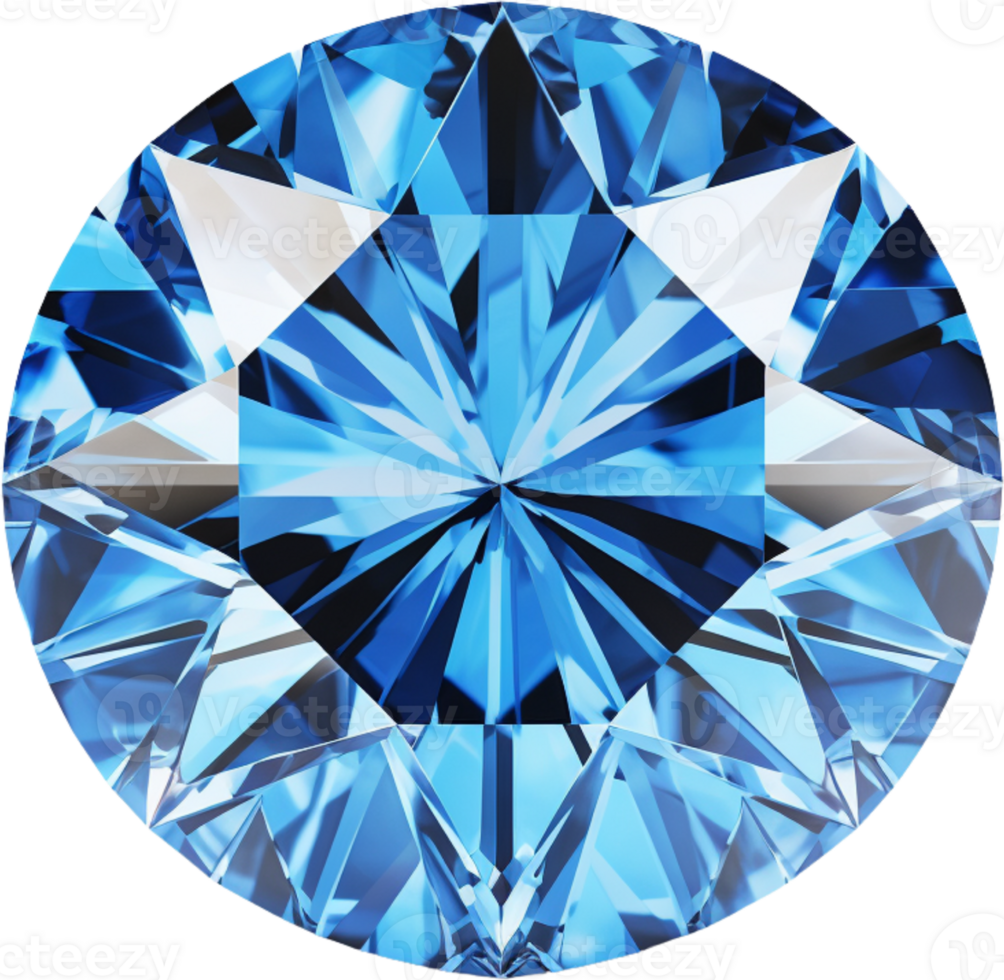 AI generated blue shiny clear diamond png