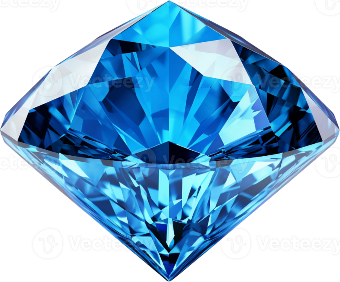 AI generated blue shiny clear diamond png