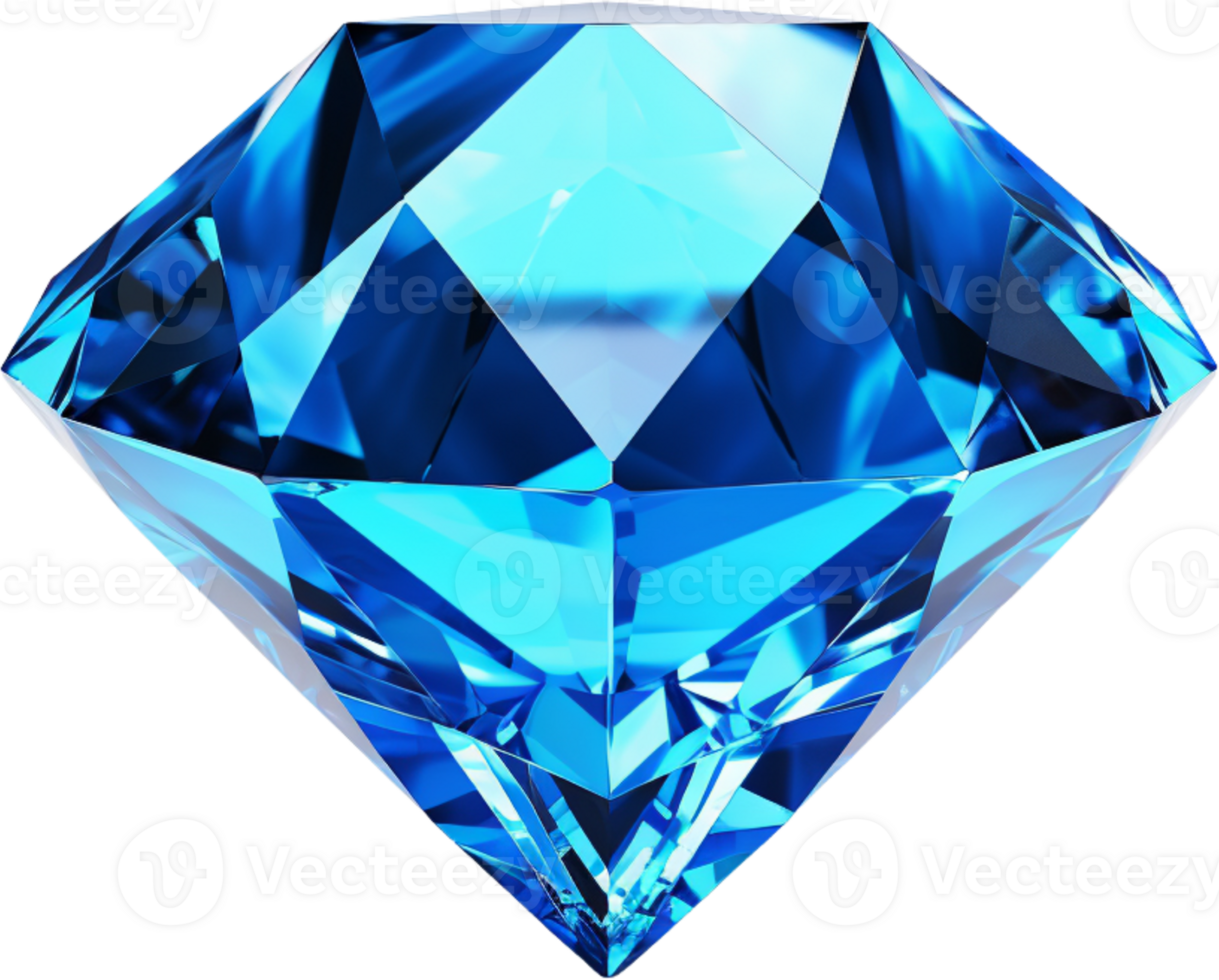 AI generated blue shiny clear diamond png