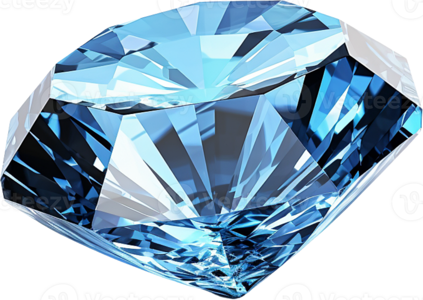 AI generated blue shiny clear diamond png