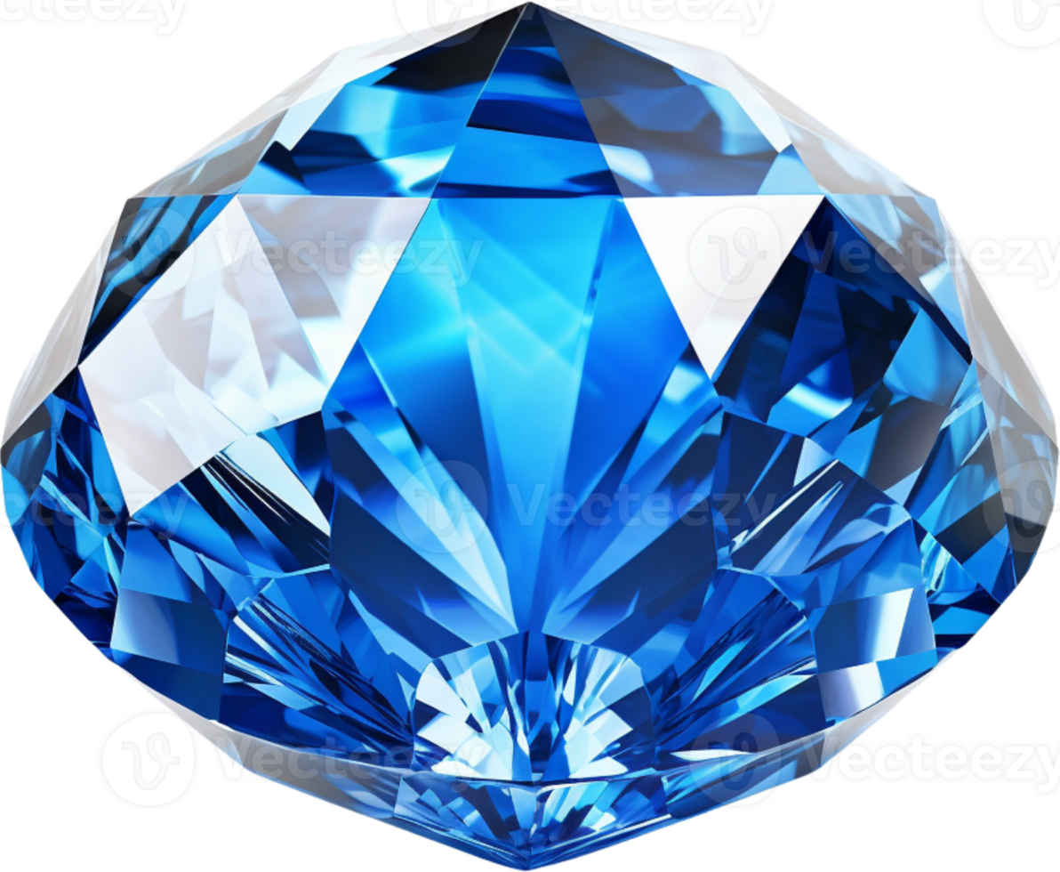 AI generated blue shiny clear diamond png