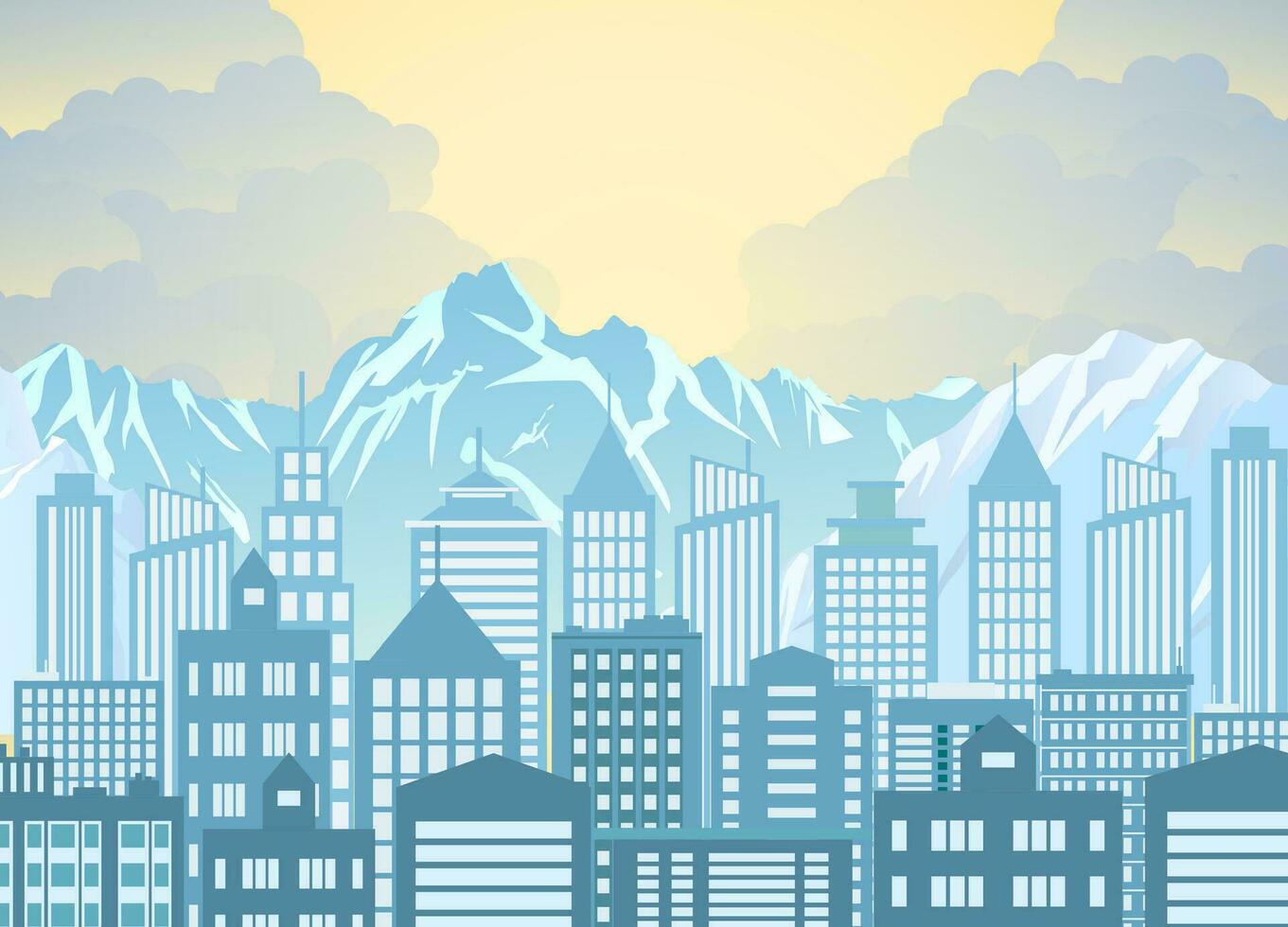 Morning city skyline. vector