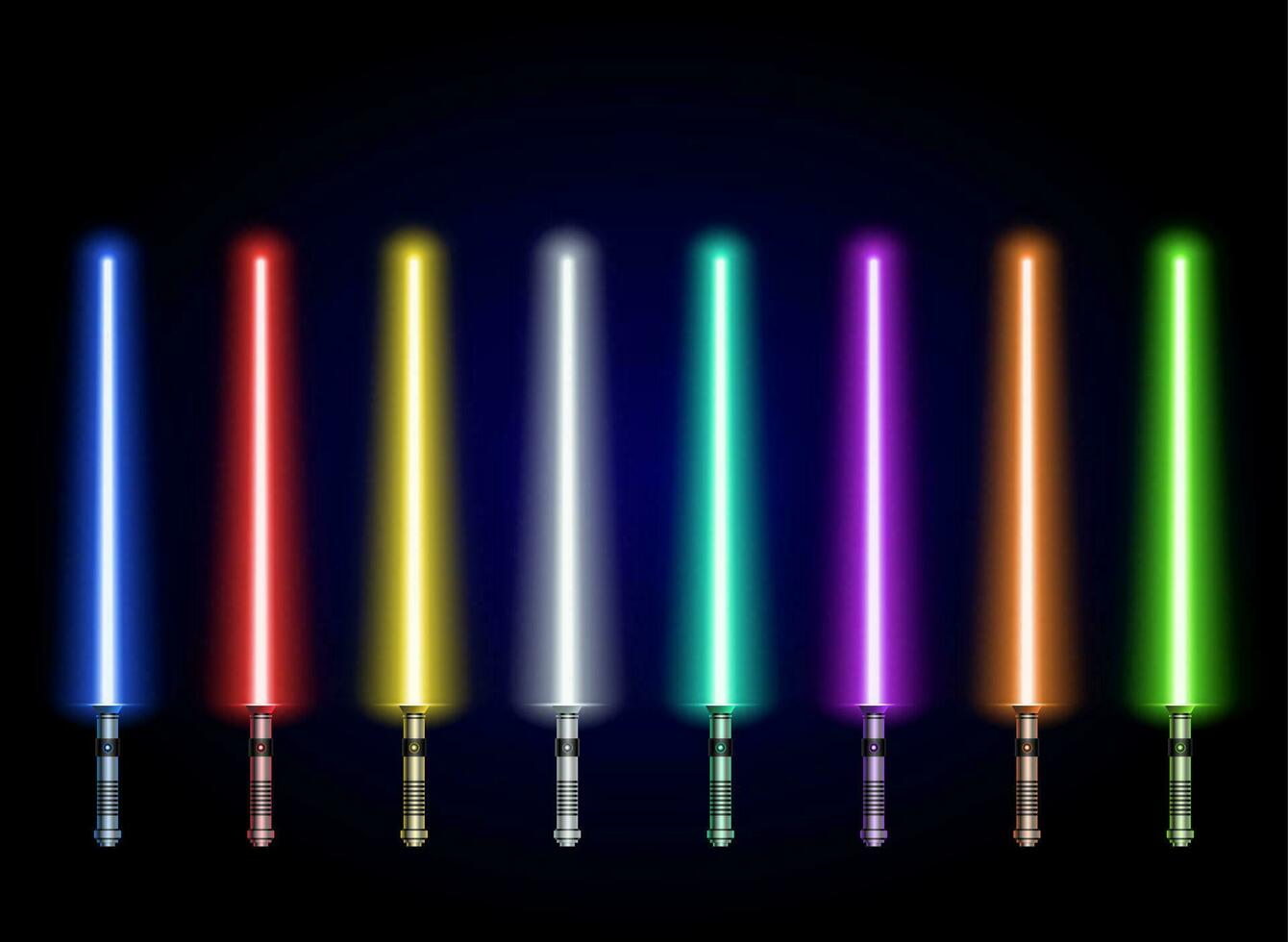 Collection of Light Futuristic Swords. vector