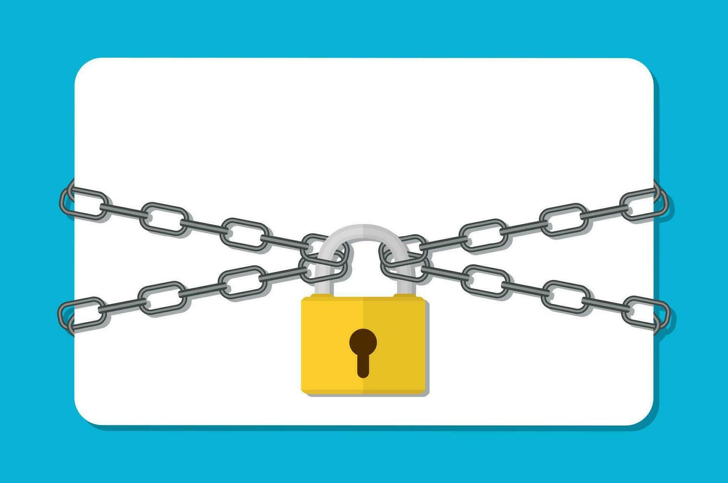 The gray chain and padlock, vector