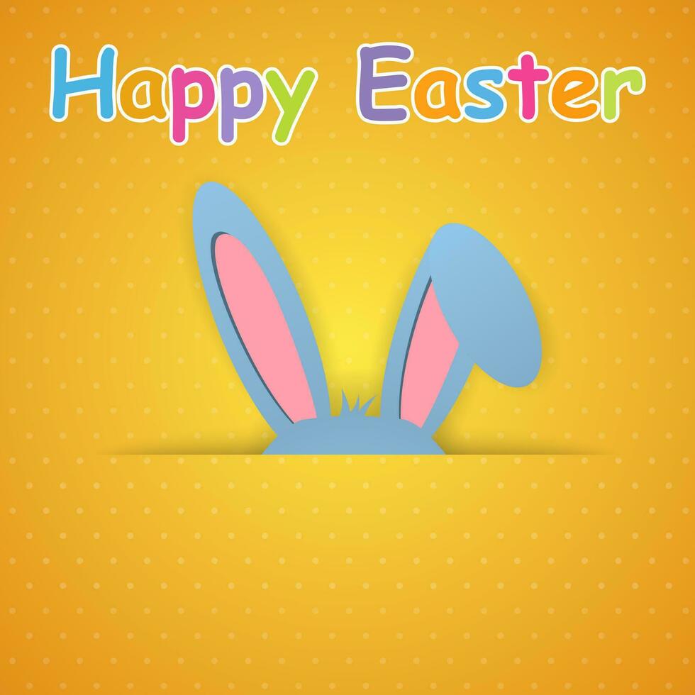 Happy Easter card with rabbit ears vector