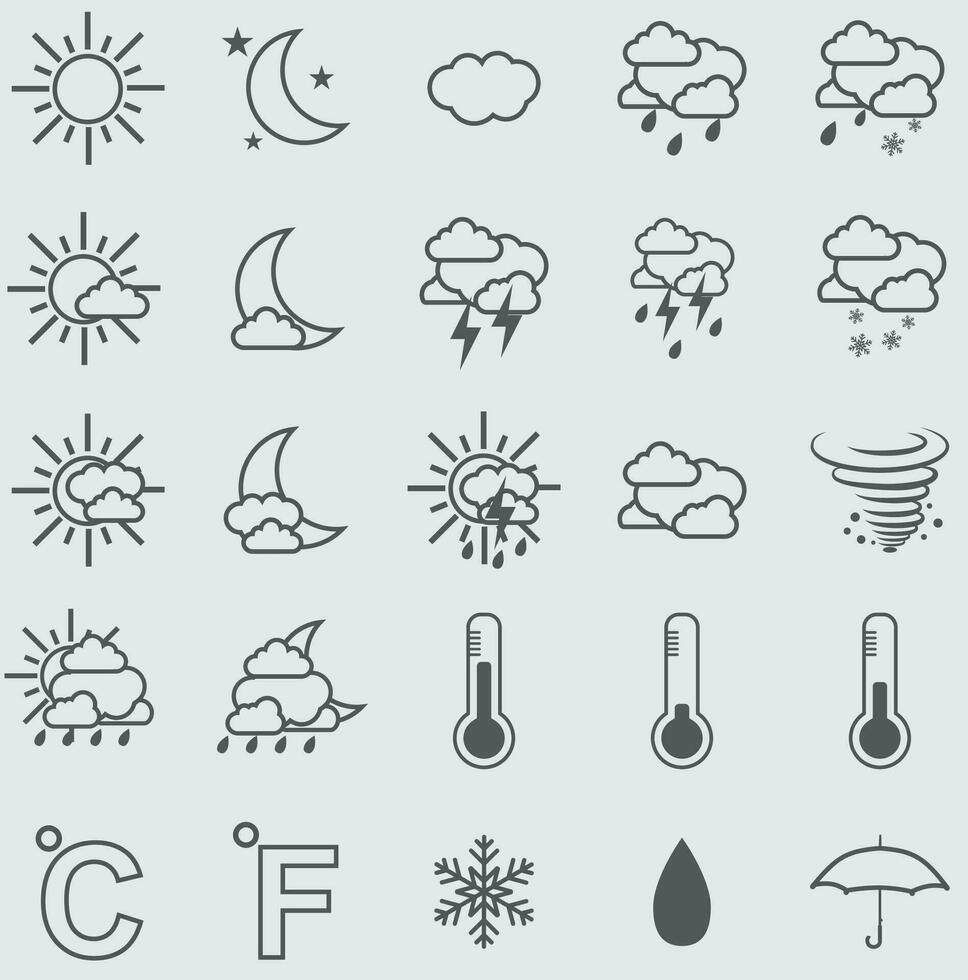 Weather Icons with White Background vector