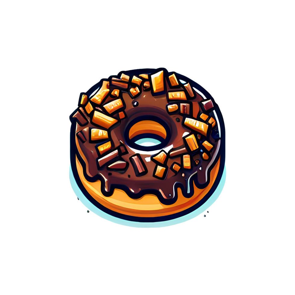AI generated cartoon donut transparent background png