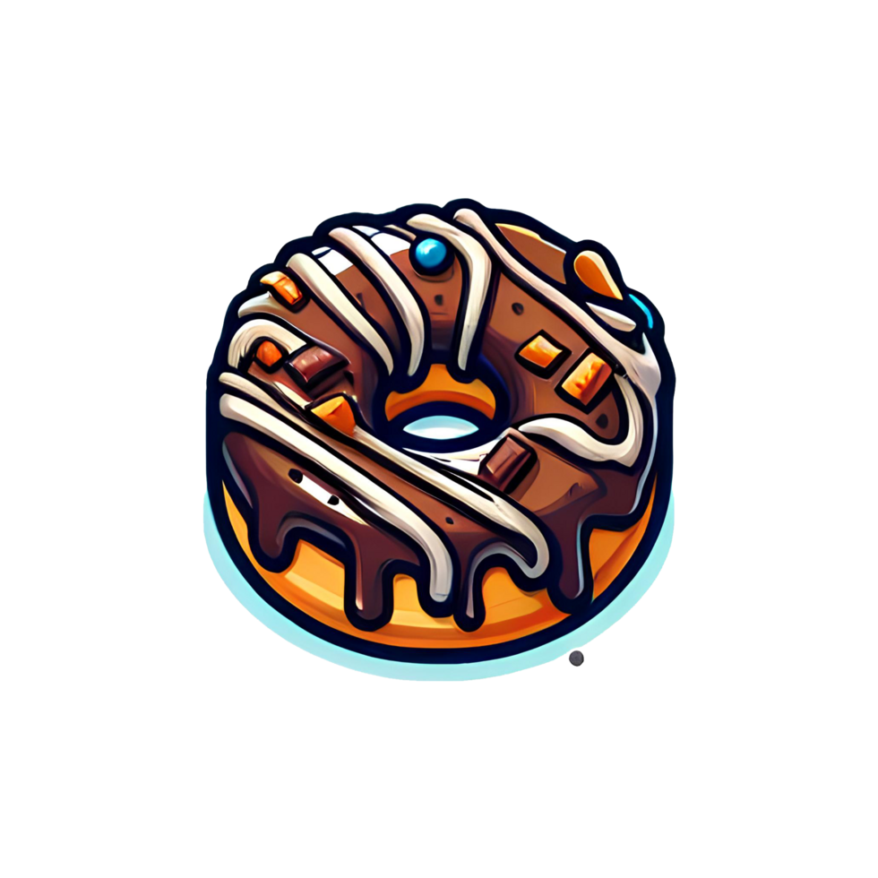 AI generated cartoon donut transparent background png