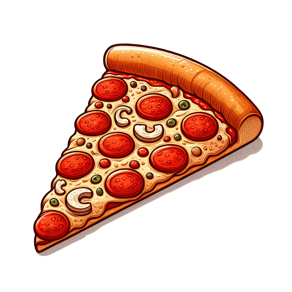 AI generated cartoon pizza transparent background png