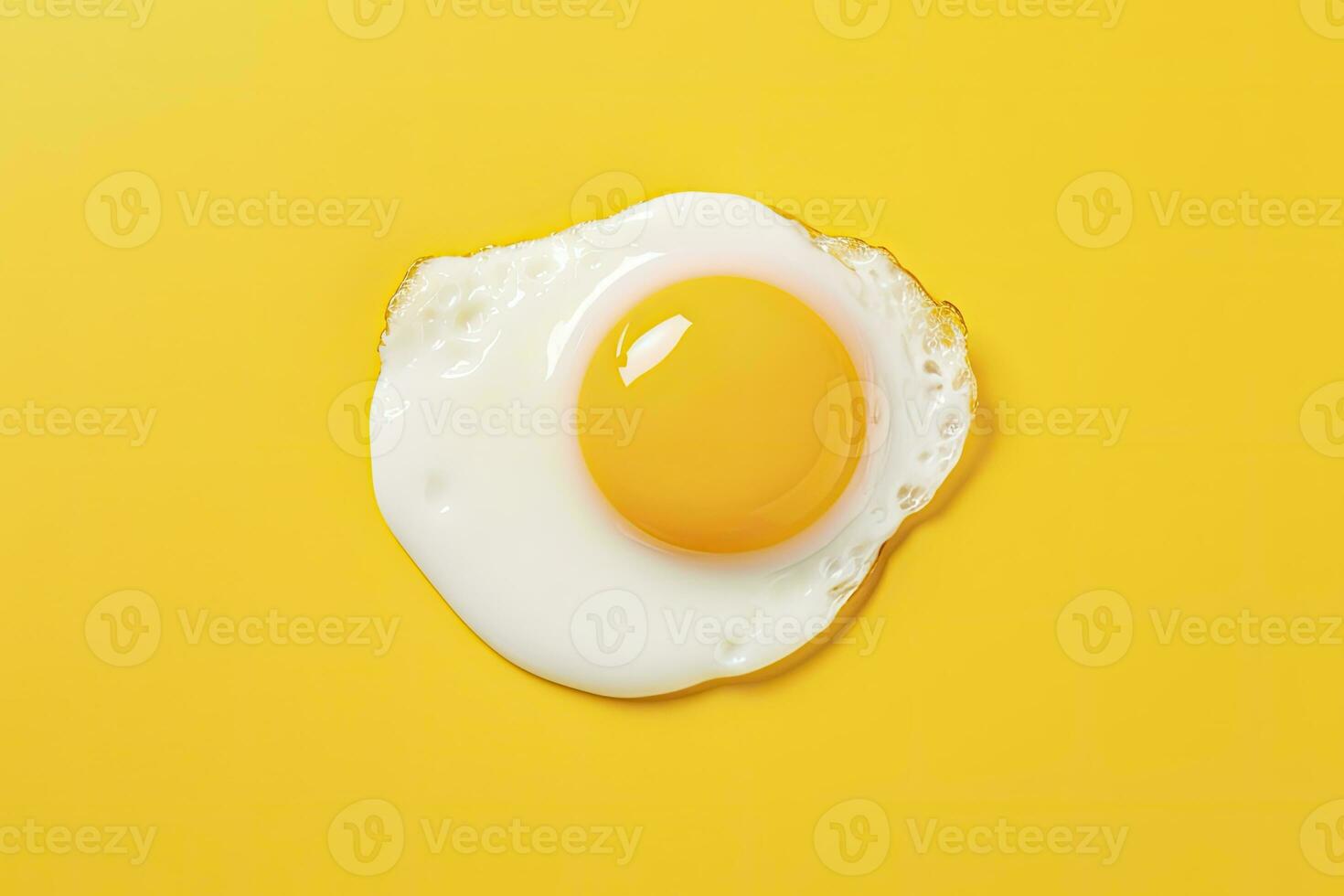 AI generated Fried egg on a yellow background. AI Generated photo