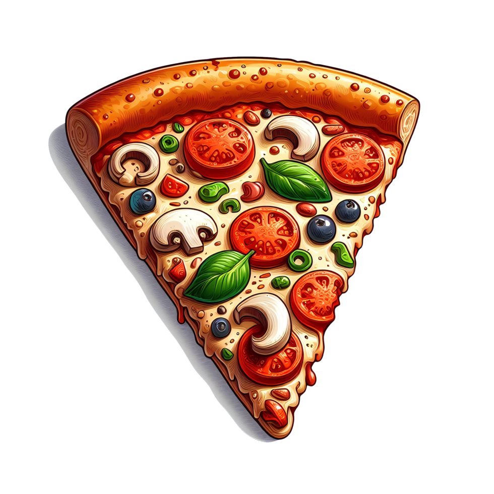 AI generated cartoon pizza transparent background png