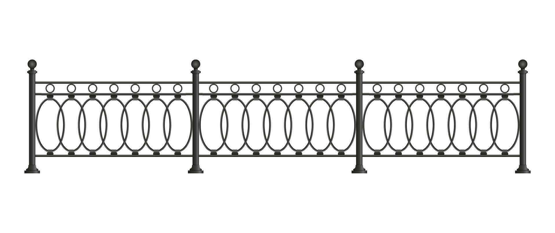 Black forged lattice fence. vector