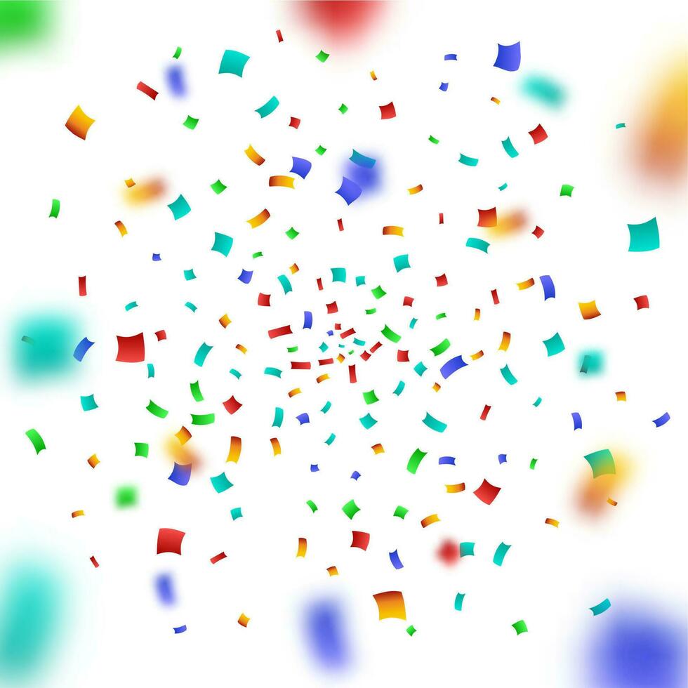 Colorful Confetti on White background. vector