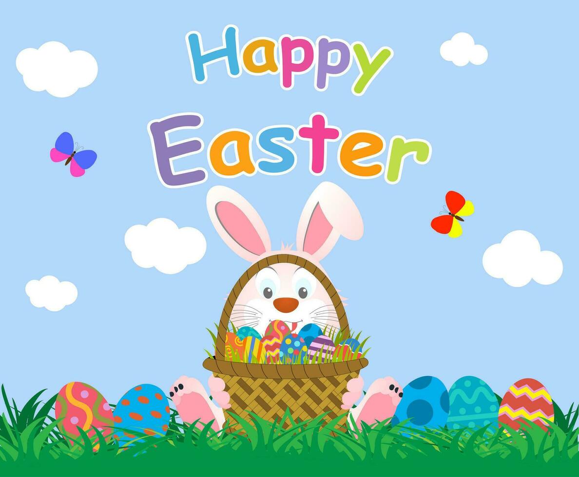 Flat Easter holiday modern style design vector