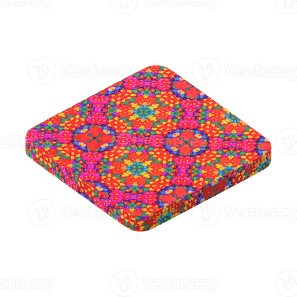 a colorful square tile with a pattern on it png
