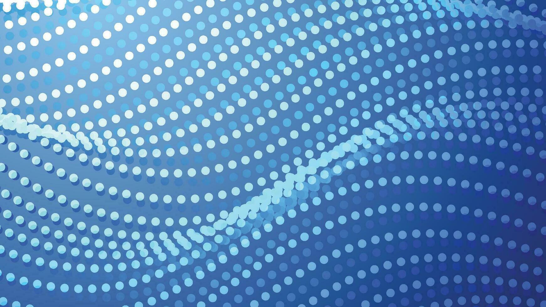 abstract background with dots wavy pattern on blue color gradient vector