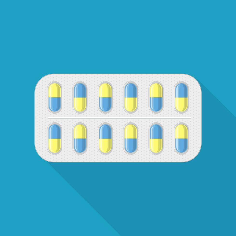 Blister pack of pills. vector