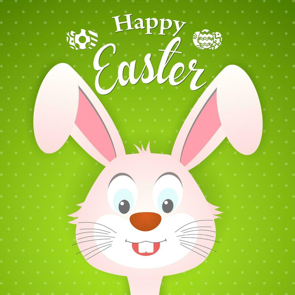contento Pascua de Resurrección tarjeta con Conejo orejas vector