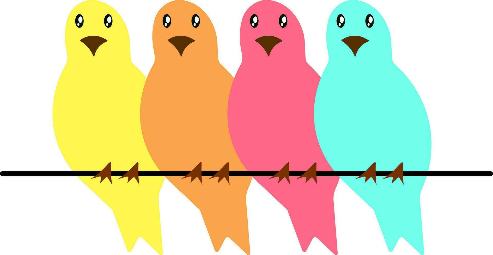 Group Of Birds Vector Illustration